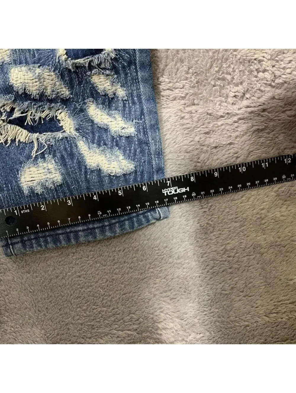 Aelfric Eden Distressed Jeans Mens 30 Blue Ripped Patchwork Streetwear Straight